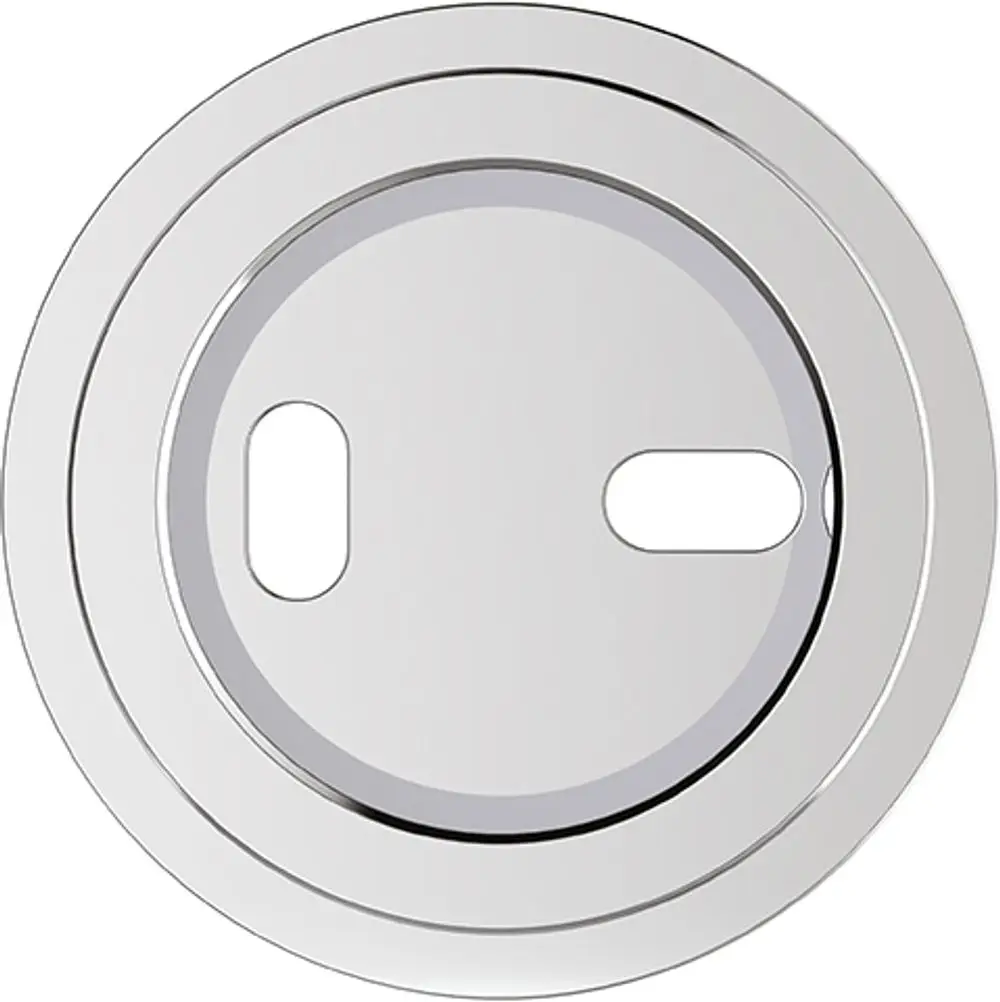Runder Abdeckungseinsatz aus Chrom, geeignet für Duschsysteme von Ideal Standard, mit zwei Öffnungen für eine einfache Handhabung.